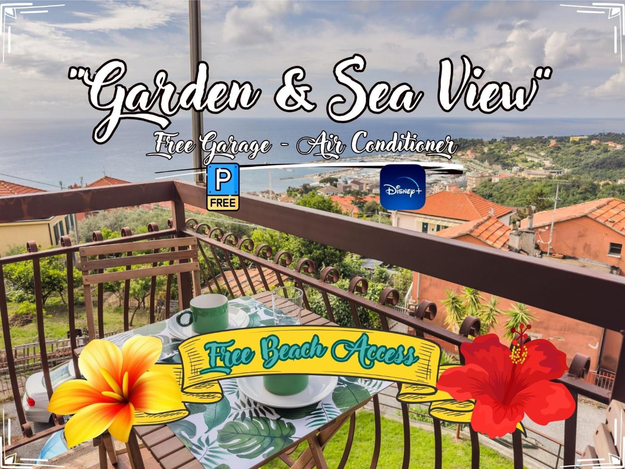 Garden & Sea View - Free Beach Access And Garage - Wifi Varazze Extérieur photo